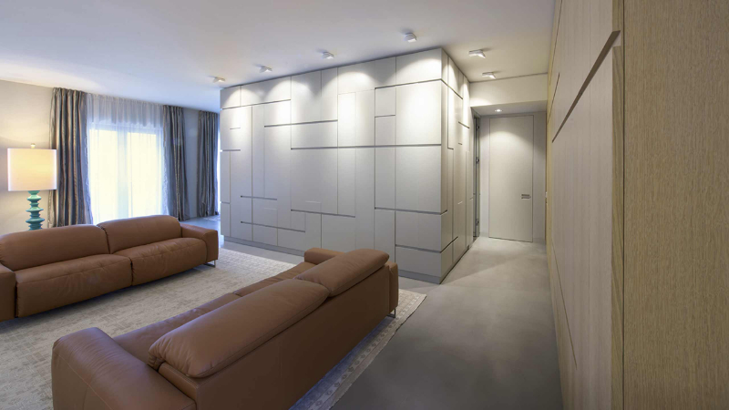 The Best Interior Designers of Germany, KLM Architekten living space with brown sofas